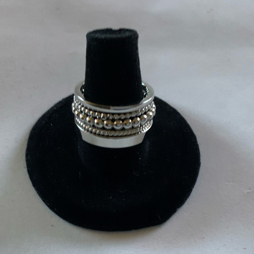 Halogen Mixed Texture Metal Ring Stack - image 2